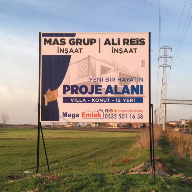 İnşaat ve şantiye proje tabelası