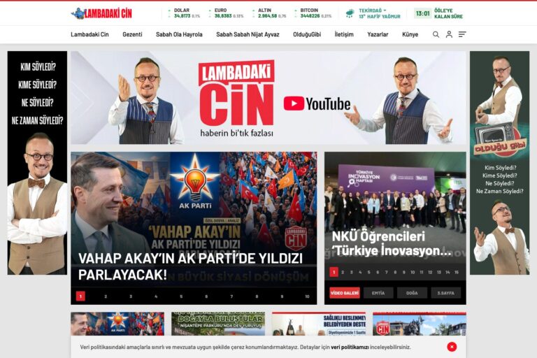 Lambadaki Cin web sitesi önizlemesi